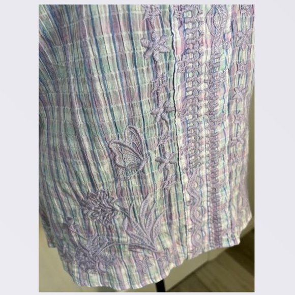 Malo Puff Sleeve Embroidered Butterfly Blouse from Johnny Was - Size Small - NWT - Picture 6 of 12